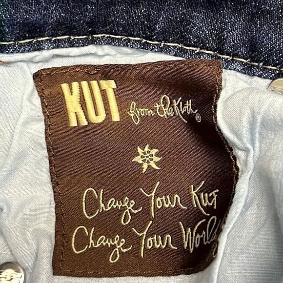 KUT from the Kloth Distressed 5-Pocket Bootcut Double Stitched Jeans- Size 4 - Picture 14 of 16